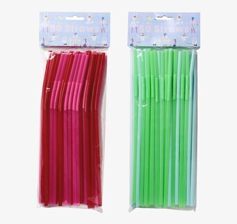 Böjbara Sugrör från Rice i två färgkombinationer, 50-pack