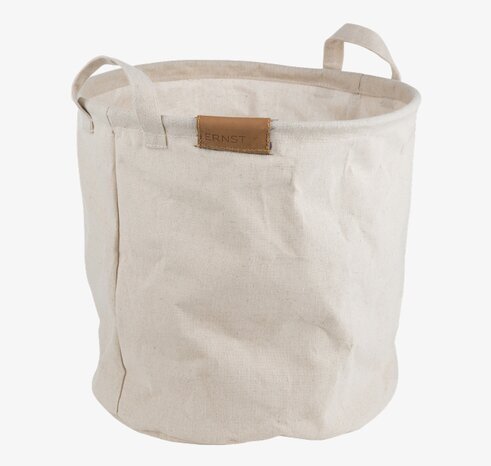 Tygförvaring Rund 30 x 30 cm från Ernst i beige bomullsväv