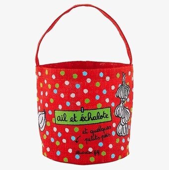 Förvaringspåse Vitlök från Derriére la porte i röd färg