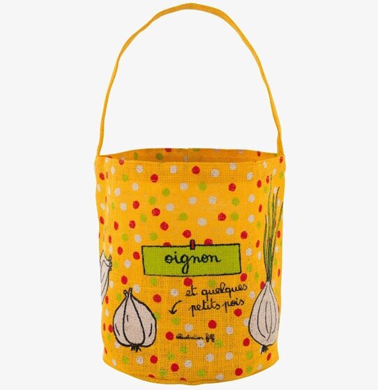 Förvaringspåse Lök från Derriére la porte med färgglada prickar