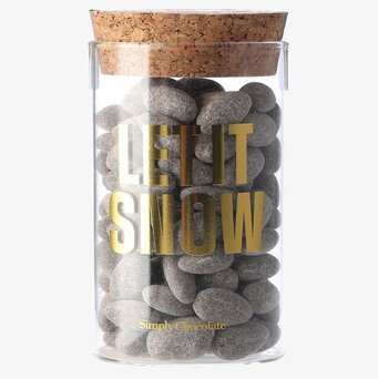 Choklad - Let It Snow från Simply Chocolate i glasburk