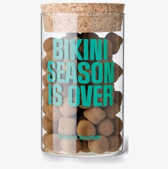 Choklad - Bikini Season Is Over från Simply Chocolate i burk