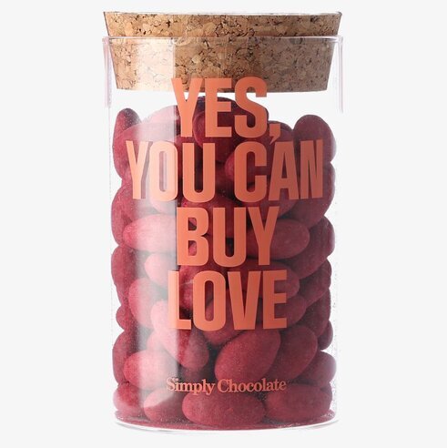 Choklad - Yes You Can Buy Love från Simply Chocolate burk