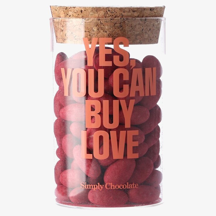 Choklad - Yes You Can Buy Love från Simply Chocolate burk