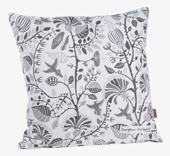 Kudde Längtans Trädgård Vit/Grå från Ernst med botaniskt mönster