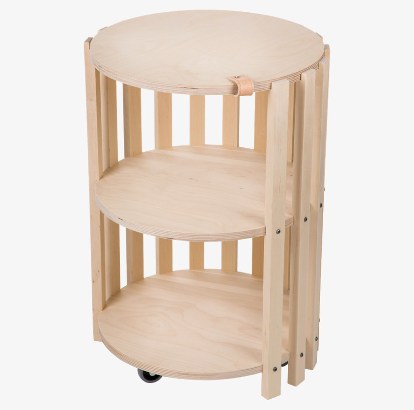 Hylla Gömma Låg från Ernst i ljust trä med tre hyllplan