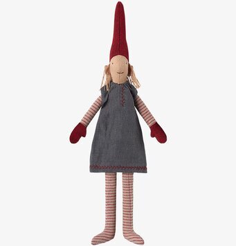 Tomtenissa Mini Pixy från Maileg i traditionell juldesign