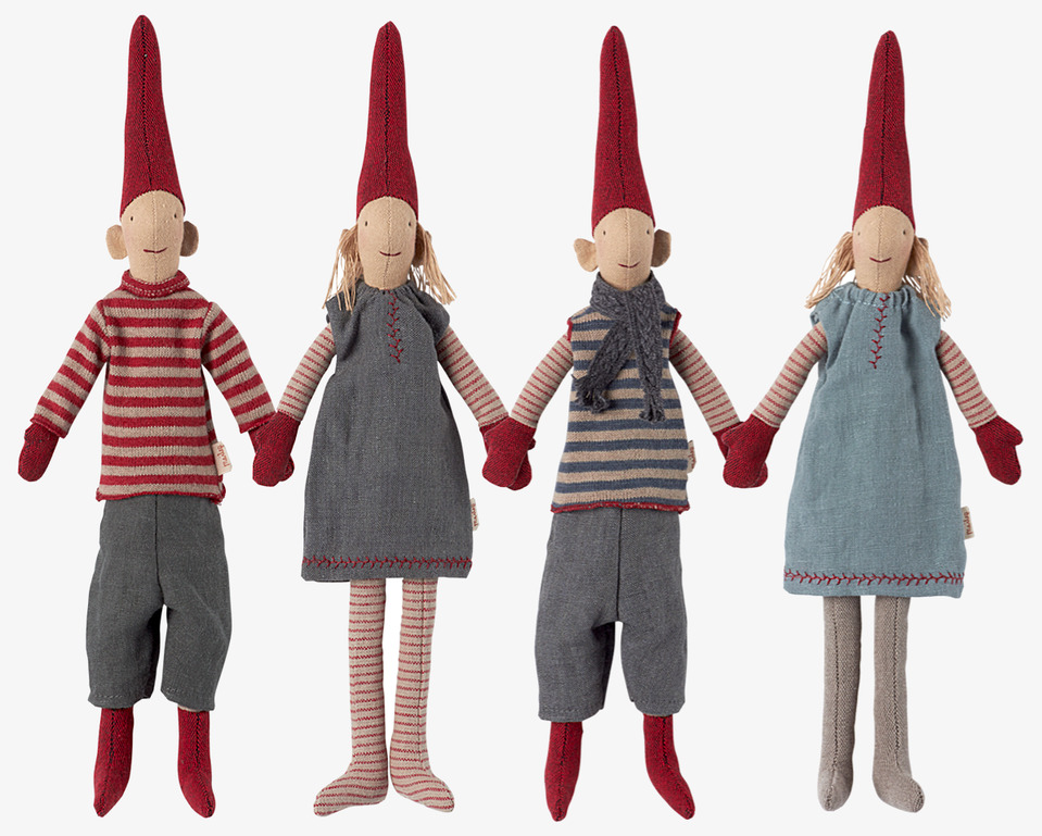 Tomtenisse Mini Pixy från Maileg i olika kläder och stilar
