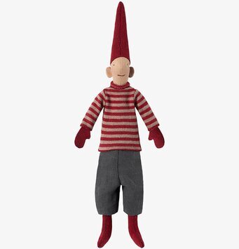 Tomtenisse Mini Pixy från Maileg i traditionell julklädsel