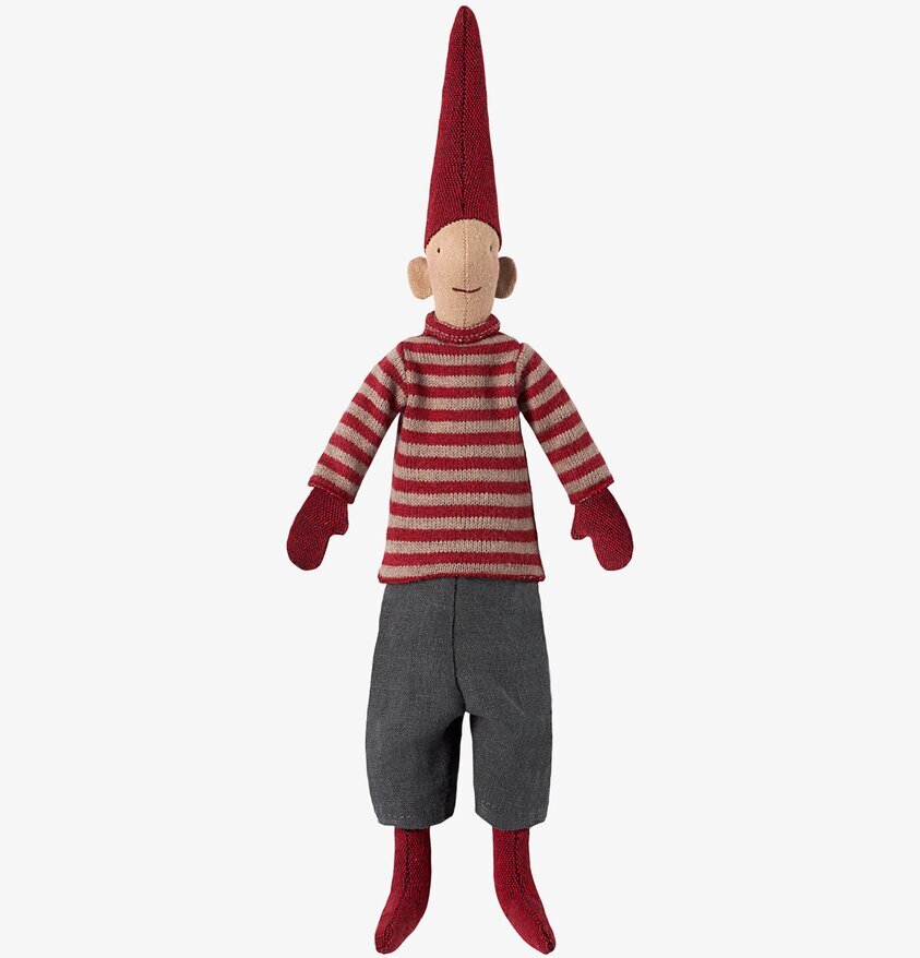 Tomtenisse Mini Pixy från Maileg i traditionell julklädsel