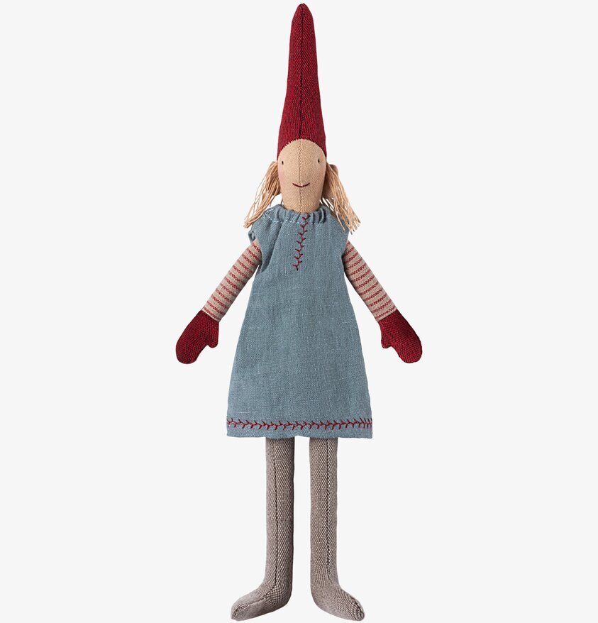 Tomtenissa Mini Pixy från Maileg med traditionell juldesign