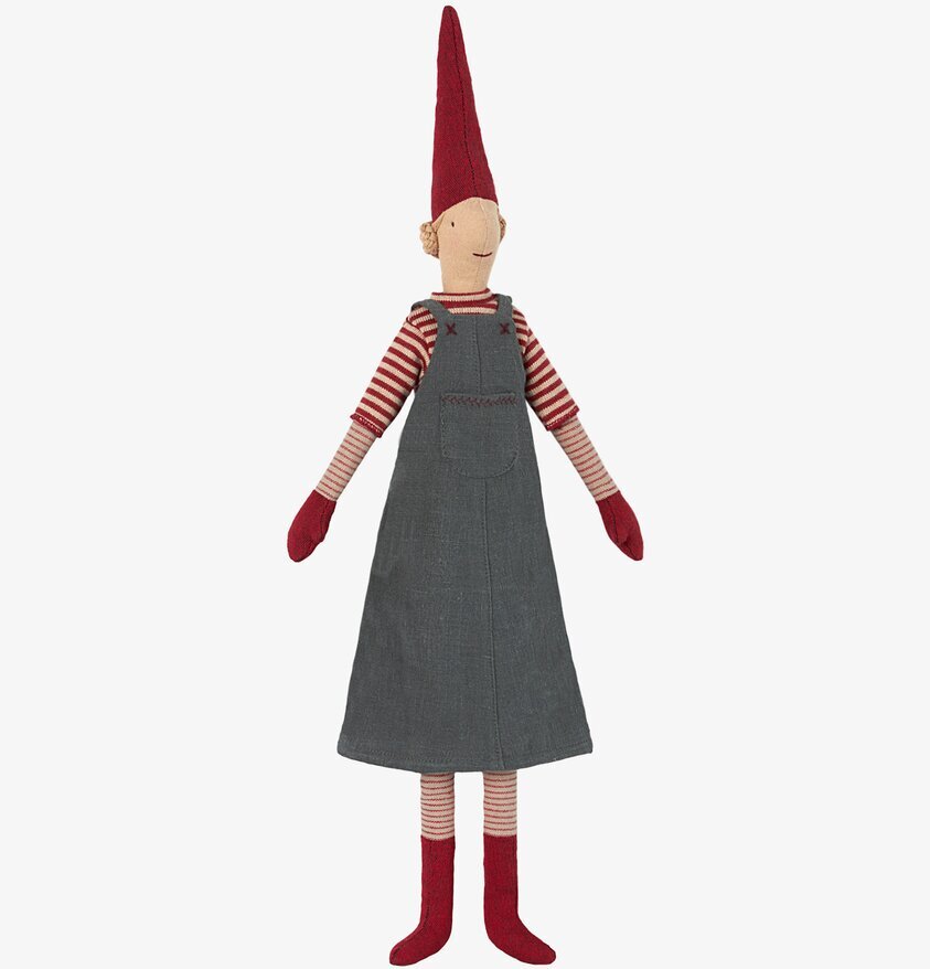 Maileg Medium Pixy Magda i julkläder med röd tomteluva