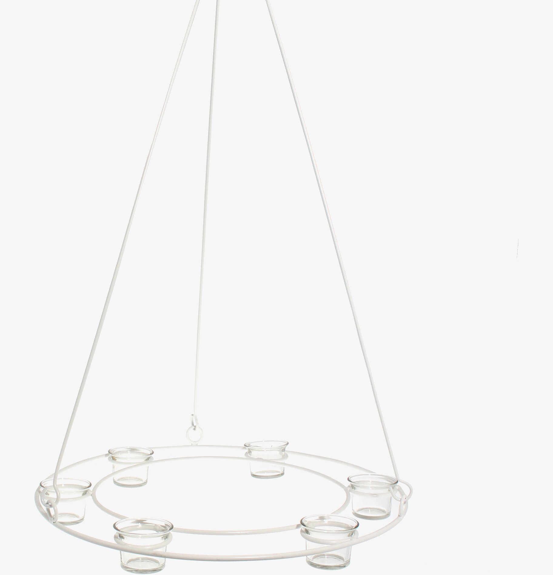Virestad Ljuskrona Vit från Storefactory med sex glaskoppar