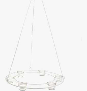 Virestad Ljuskrona Vit från Storefactory med sex glaskoppar