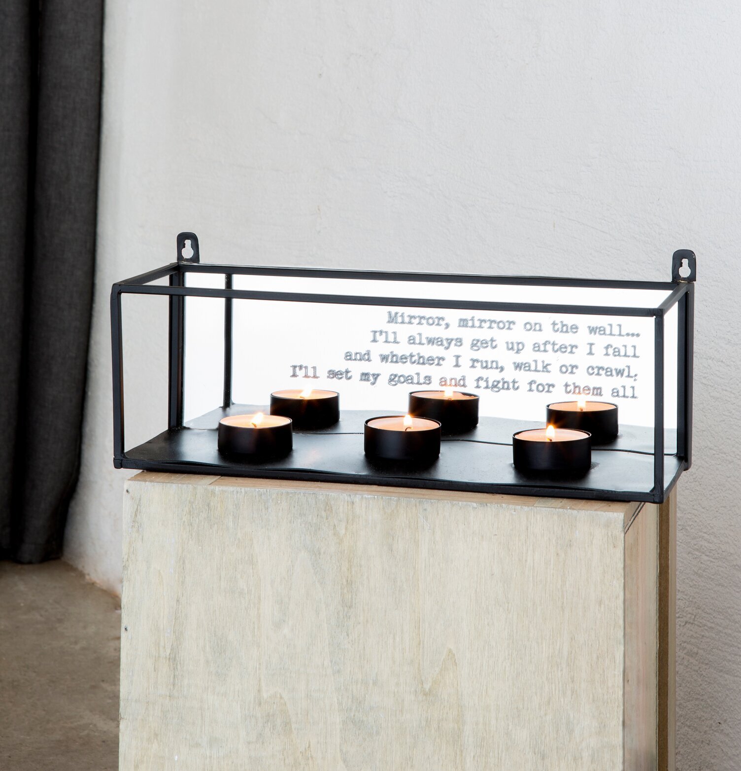 Vägglykta Mirror från Majas Cottage med spegel och värmeljus