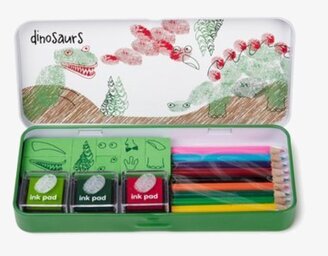 Fingertryck Dinosaurier från Worldwide co i grön plåtask
