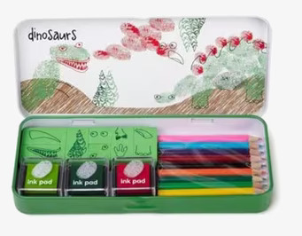 Fingertryck Dinosaurier från Worldwide co i grön plåtask