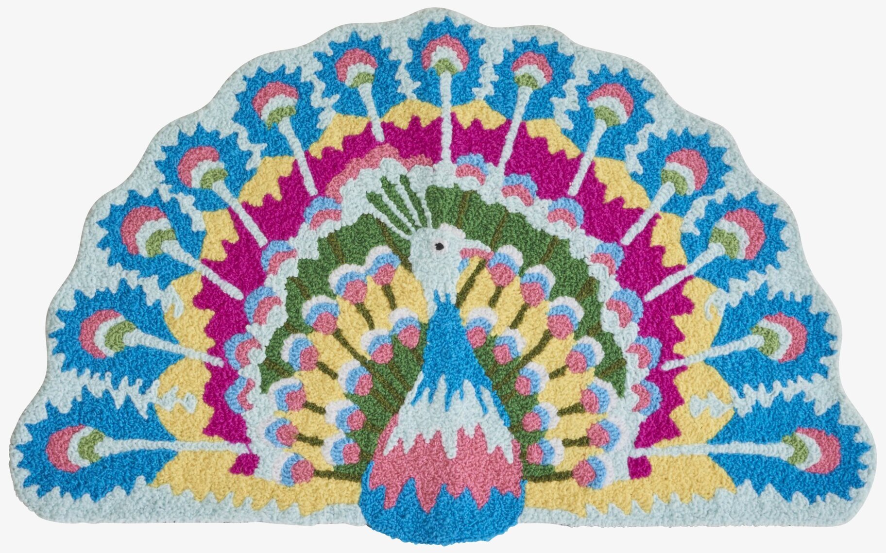 Matta Påfågel Ljusblå/Turkos från Rice i färgglad design