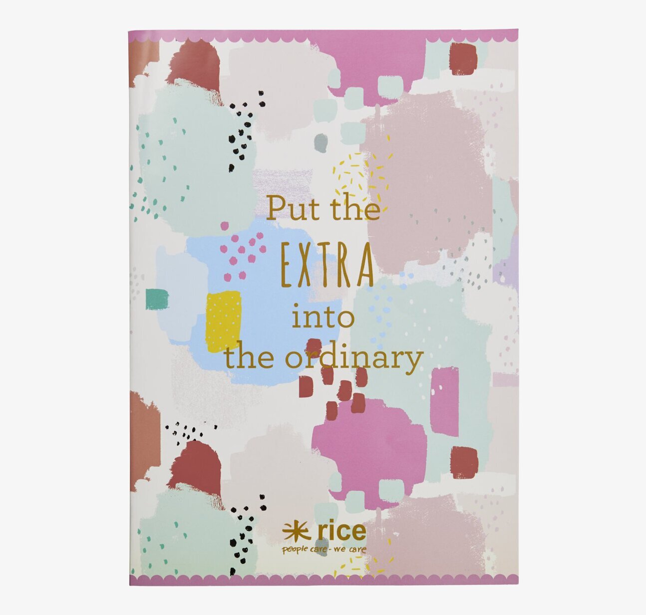 A4 Skrivbok Splash Print från Rice med färgglatt omslag