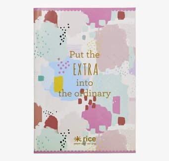 A4 Skrivbok Splash Print från Rice med färgglatt omslag