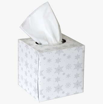 Servettbox Snowflake från Nordic Tissue med snöflingemönster