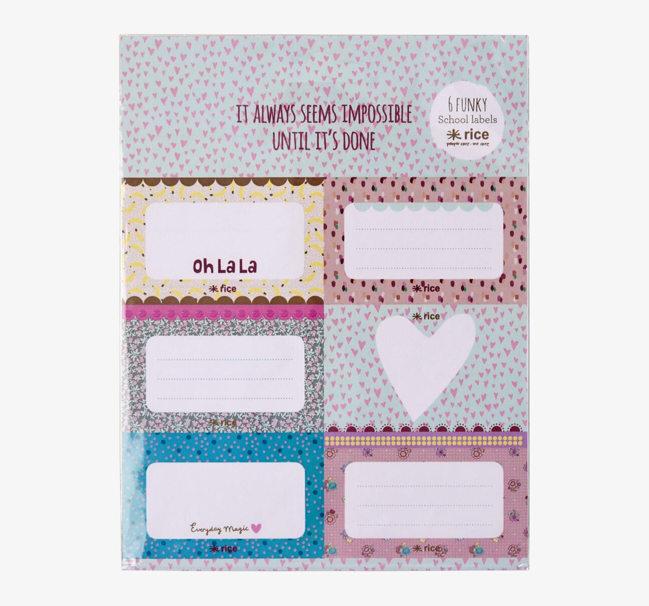 Skoletiketter Rice från Rice med färgglad och lekfull design