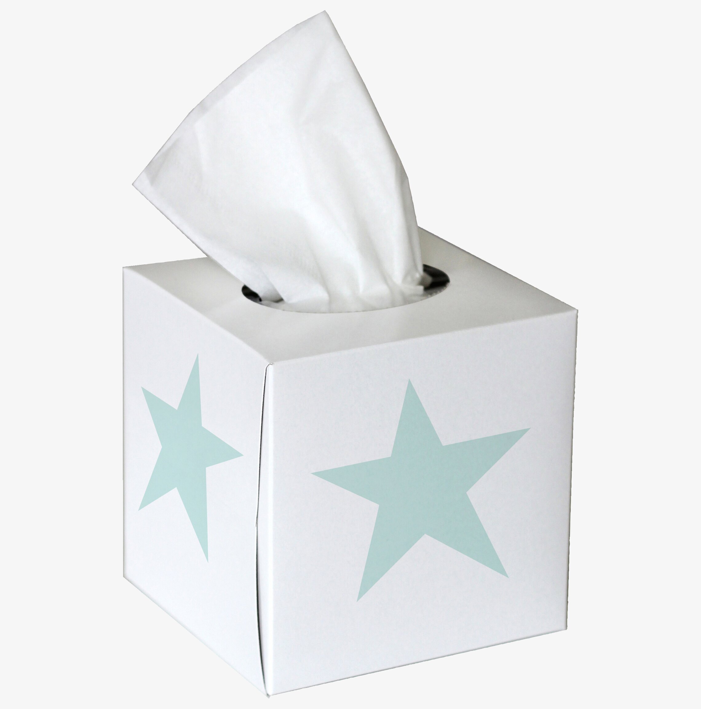 Servettbox STAR Turkos från Nordic Tissue med stjärnmotiv