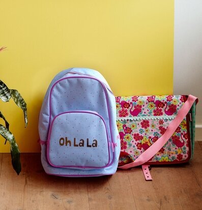 Messenger Bag Flamingo Print från Rice med färgglatt mönster