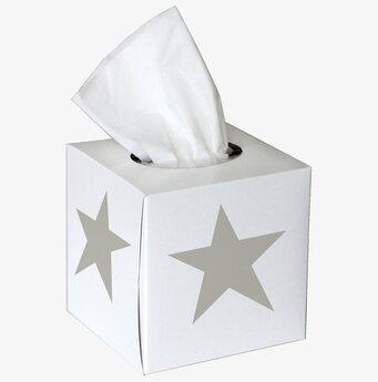 Servettbox STAR Grey från Nordic Tissue med grå stjärnor