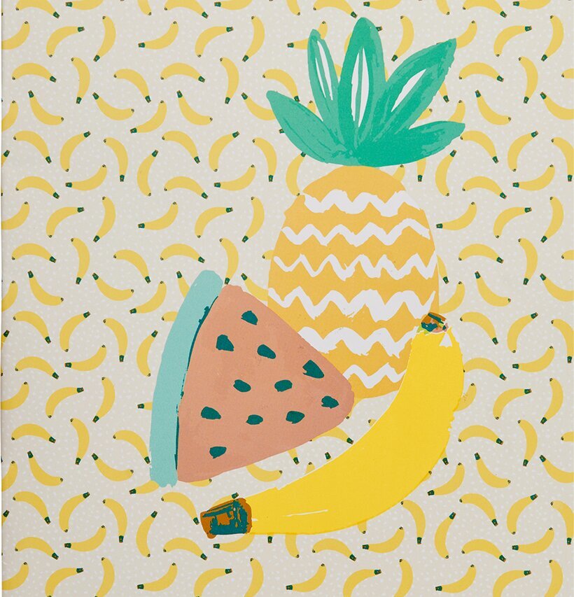 A4 Skrivbok Tutti Frutti Print från Rice med fruktmotiv