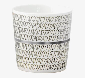 Kopp Silver Heart 2-Pack från Mette Ditmer med hjärtmönster