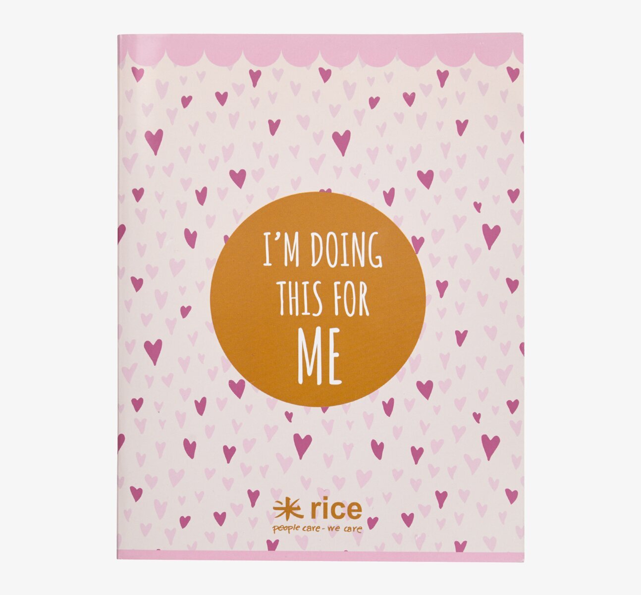 A5 Skrivbok I´m Doing This For Me från Rice med hjärtmönster