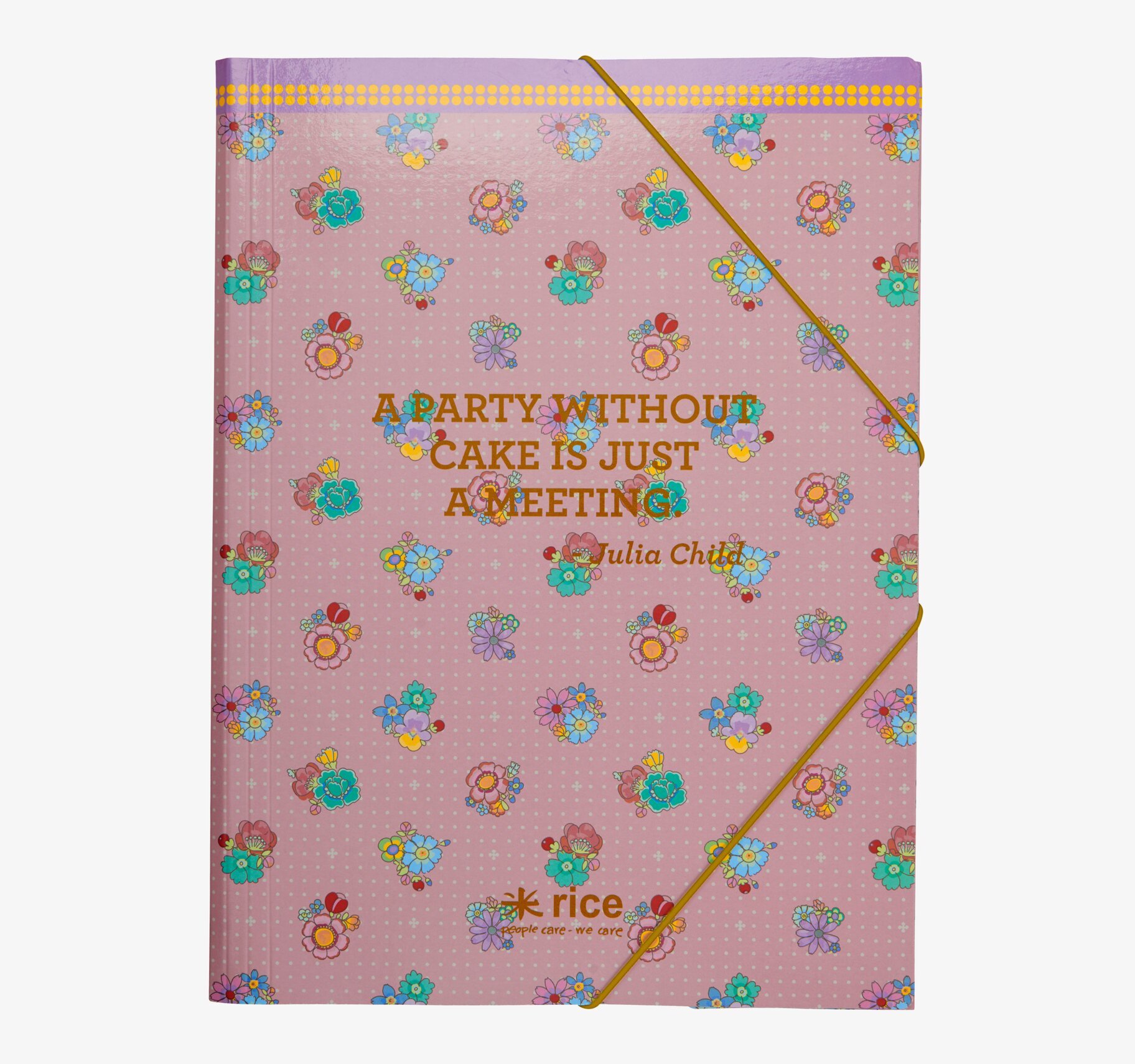 Resårmapp Flower Stitch Print från Rice med blommönster