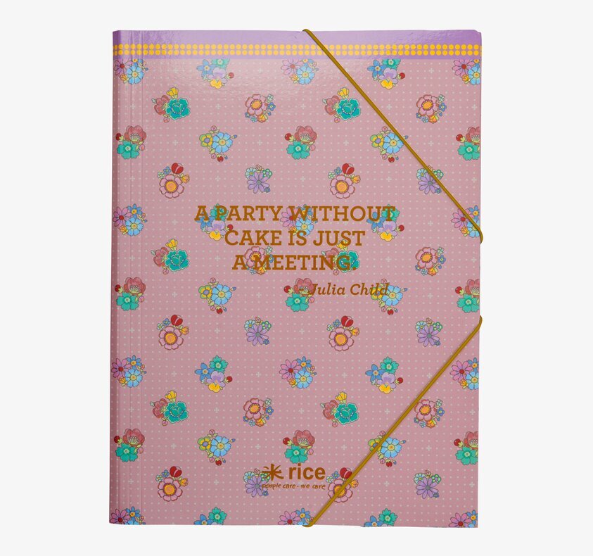 Resårmapp Flower Stitch Print från Rice med blommönster