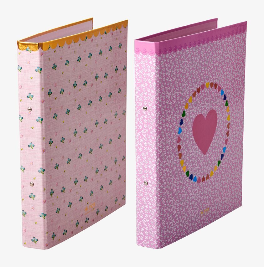 Pärm A4 Med 4 Ringar från Rice i två färgglada mönster