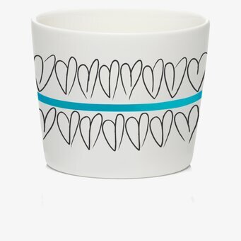 Miniskål Blue Heart från Mette Ditmer med hjärtmönster