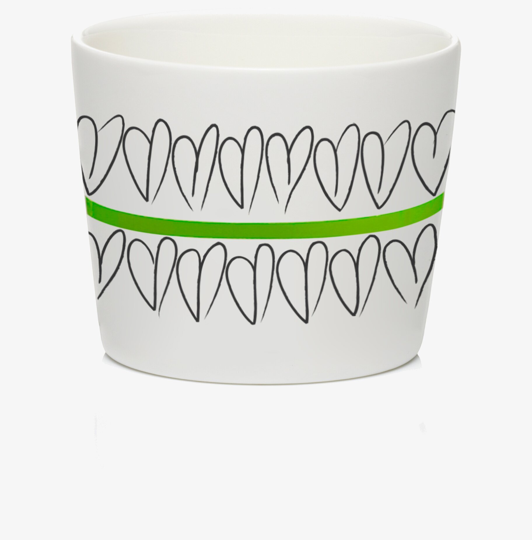 Miniskål Green Heart från Mette Ditmer med hjärtmönster