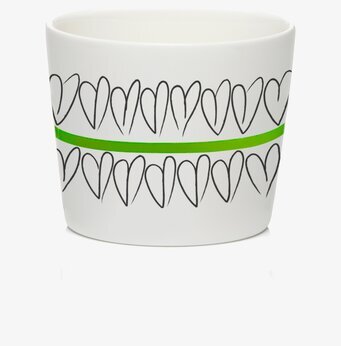 Miniskål Green Heart från Mette Ditmer med hjärtmönster