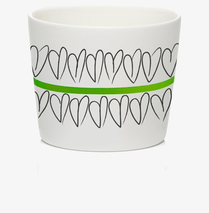 Miniskål Green Heart från Mette Ditmer med hjärtmönster