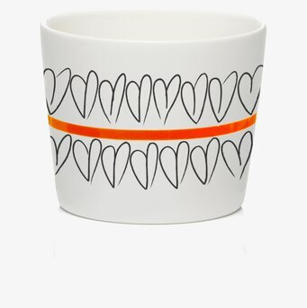 Miniskål Orange Heart från Mette Ditmer med hjärtmotiv