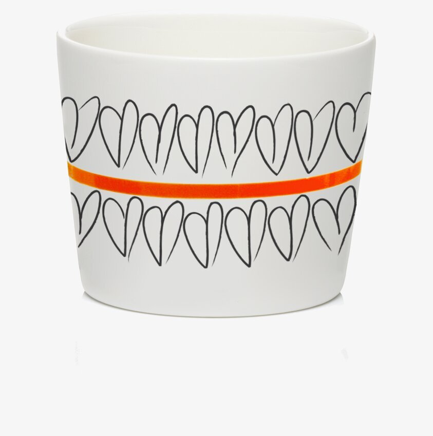 Miniskål Orange Heart från Mette Ditmer med hjärtmotiv