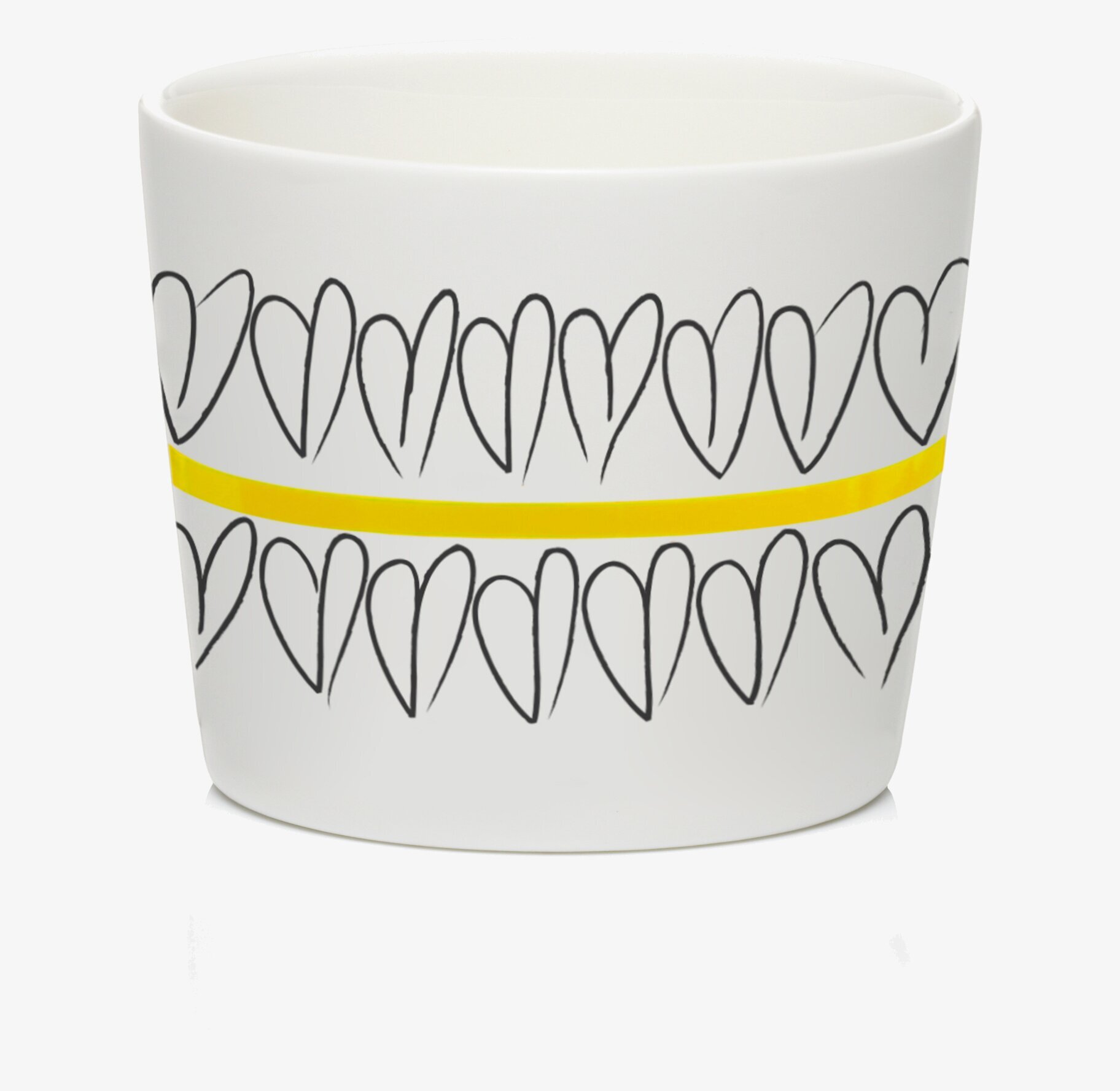 Miniskål Yellow Heart från Mette Ditmer med hjärtmönster