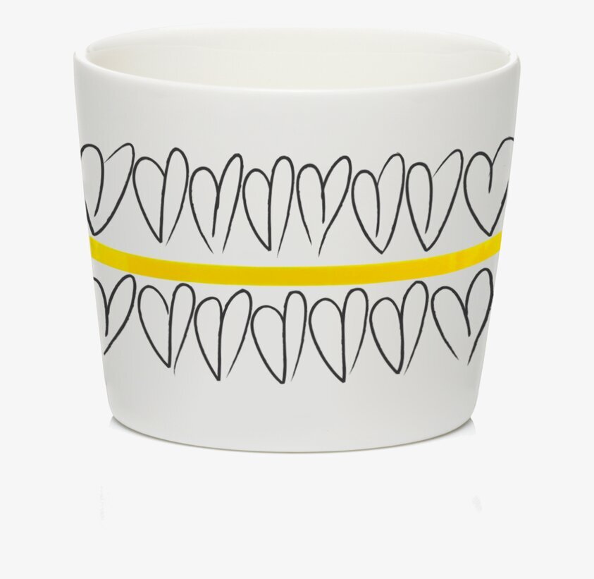 Miniskål Yellow Heart från Mette Ditmer med hjärtmönster