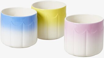 Blomkruka Rice från Rice i blått, gult och rosa med toning