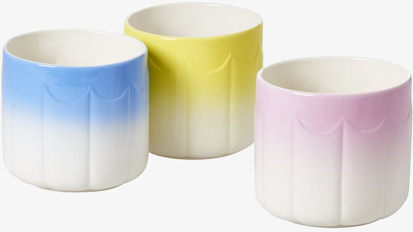 Blomkruka Rice från Rice i blått, gult och rosa med toning