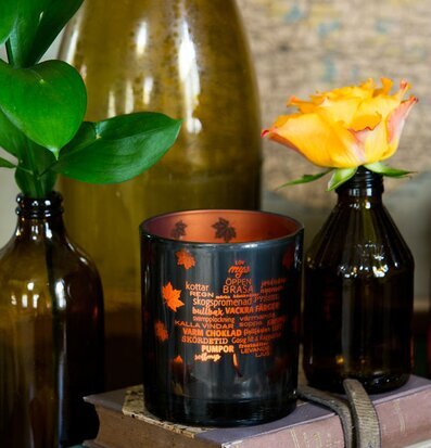 Höst - Majas Cottage ljus på antika böcker med höstmotiv