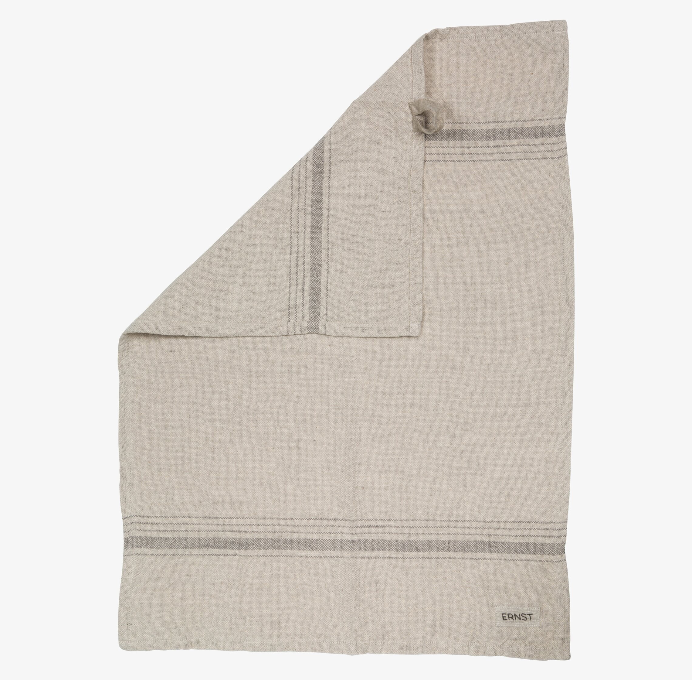 Kökshandduk Beige Med Grå Rand från Ernst med subtil design