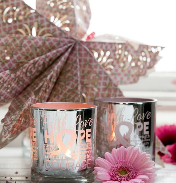 Hope - Rosa Bandet - Majas Cottage ljuslykta med rosa bandet