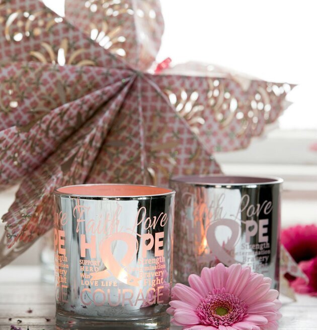 Hope - Rosa Bandet - Majas Cottage ljuslykta med rosa bandet