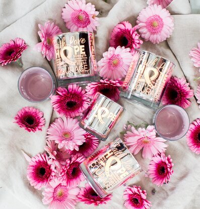 Hope - Rosa Bandet - Majas Cottage ljushållare med blommor